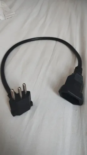Extensão Cordão Prolongador 3 Pinos 20a 90 Graus 50 Cm Preto
