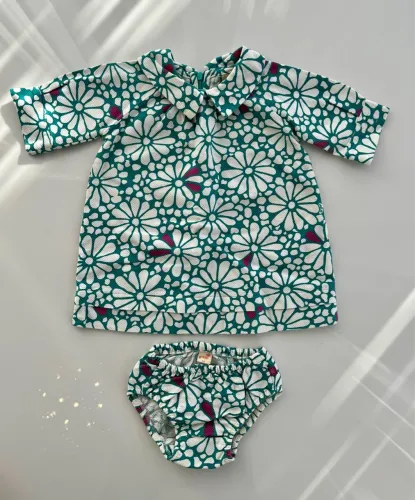 Conjunto NOVO Green Vestido e Calcinha Tamanho 9 MESES