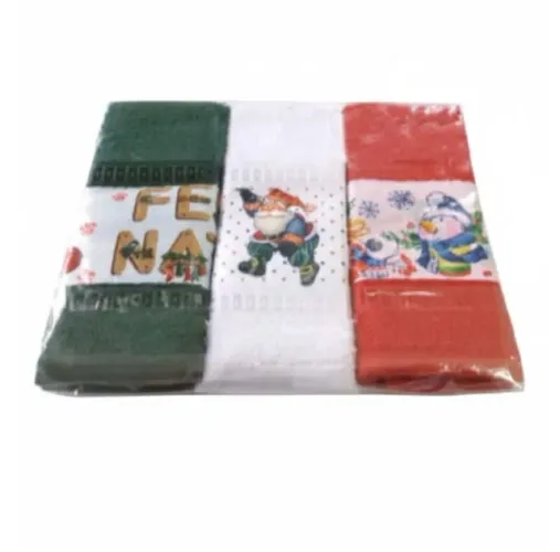 Toalha Lavabo Kit C/3 Toalhas Presente De Natal