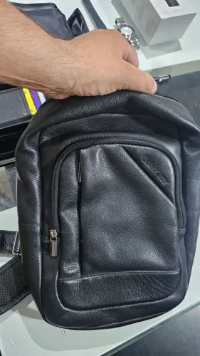 Mochila Golfe & Lazer Couro Preta