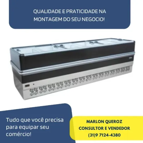 Ilha de Congelados 3M Vidro Reto Polar 220v