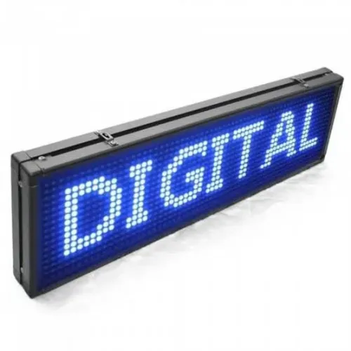 Painel Led Azul 100x40 Letreiro Luminoso Digital Alto Brilho USB Bivolt 