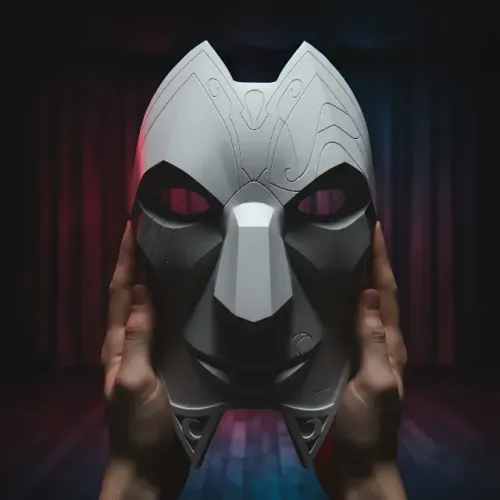 Máscara Jhin League of Legends Cosplay Impressão 3D PLA