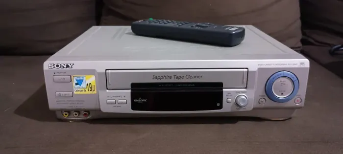 Videocassete Sony SLV-89HF - Com Controle Original e Cabo RCA