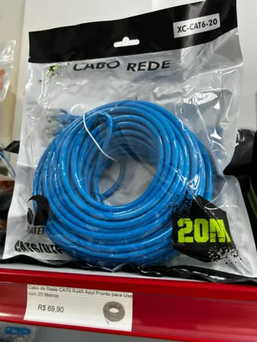 Cabo de rede 20m CAT6 ótima qualidade