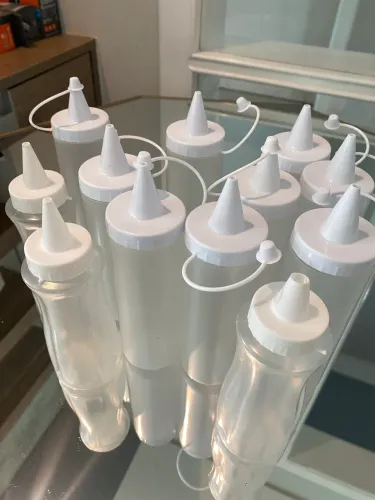 kit 13 bisnagas de plástico para hamburgueria ketchup maionese mostarda