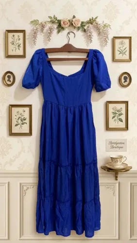 Vestido Midi azul Royal feminino 
