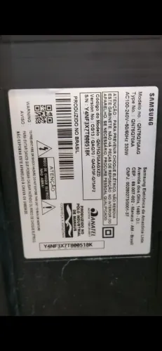 tv samsung qled 75 polegadas completa funcionando apenas meia tela