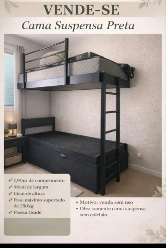 Cama Suspensa Preta