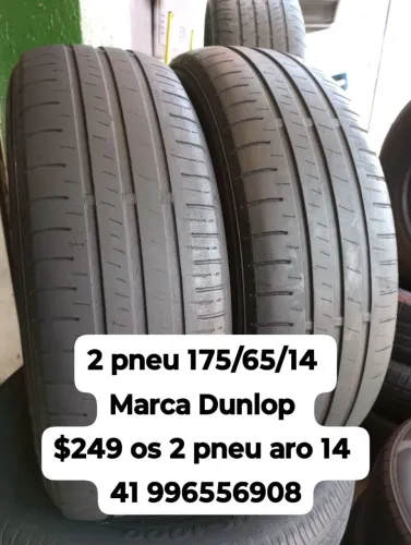 Pneus 175/65/14 marca Dunlop $249 os 2 pneu aro 14 usados roda muito ainda não é remold