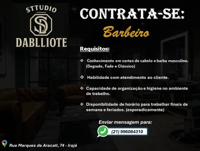 Barbeiro - Vaga Disponível