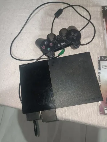 Console Playstation 2 slim (PS2) +1 controle memory card e alguns jogos