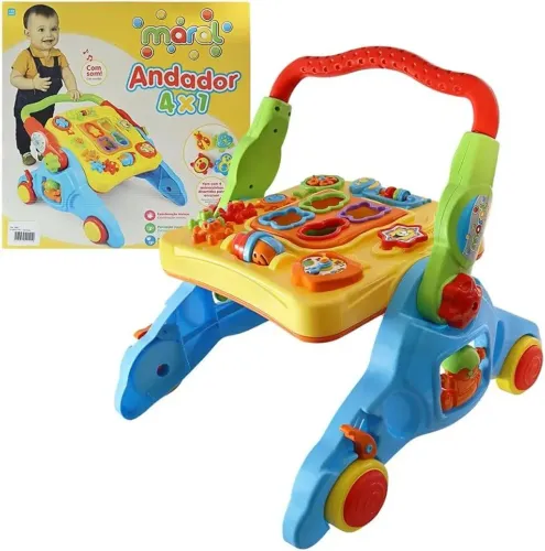 Andador Infantil 4 Em 1 Para Bebê Educativo Maral Cor Amarelo