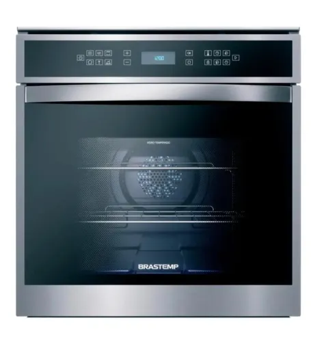 Forno Elétrico de Embutir 84L Brastemp com Grill Timer BOT84AR Inox 220V