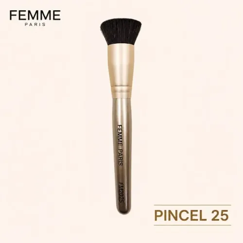 Pincel para Base Femme Paris n 25 Profissional Cerdas Macias Maquiagem