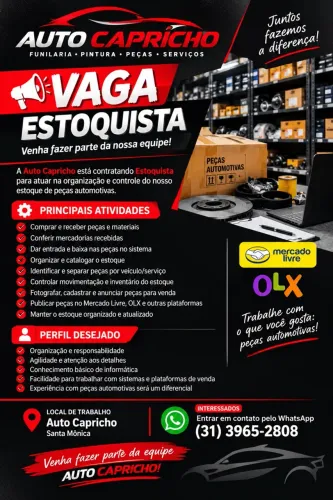 Estoquista vendedor