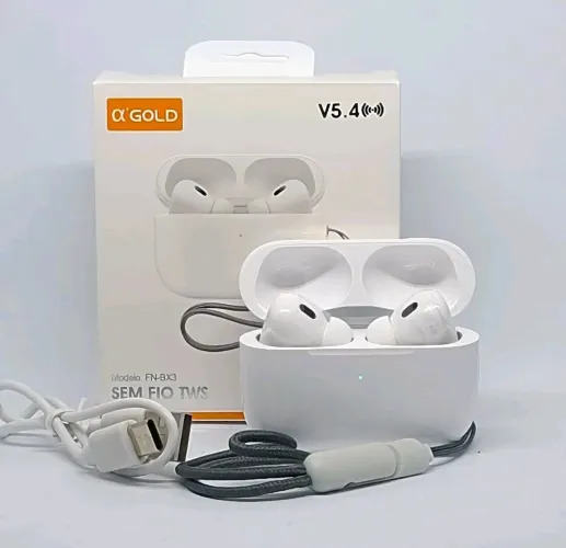 Fone de ouvido A'Gold Bluetooth FN-BX3 TWS in-ear Ergonômico com Bluetooth 5.4 ED 45mAh