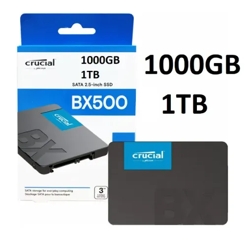SSD 1TB Crucial 1000GB Modelo BX500 SATA III Mícron Semi Novo