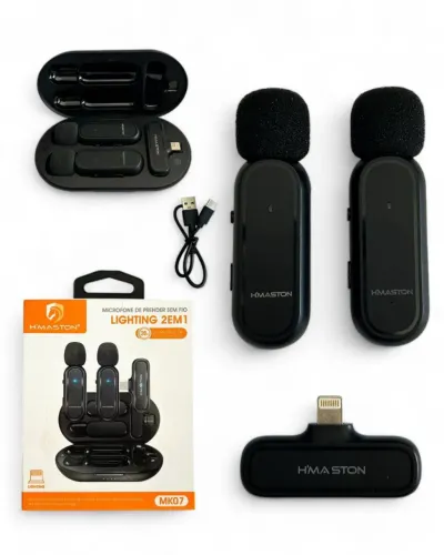 Kit Par de Microfones Lapela Profissional Hmaston MK07