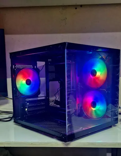 Gabinete Gamer Aquário com 3Fan RGB entrego