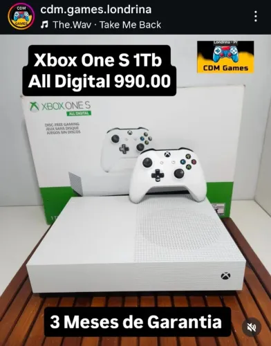 Xbox One S 1Tb All Digital 990.00 - 3M Garantia- Não Aceito Oferta