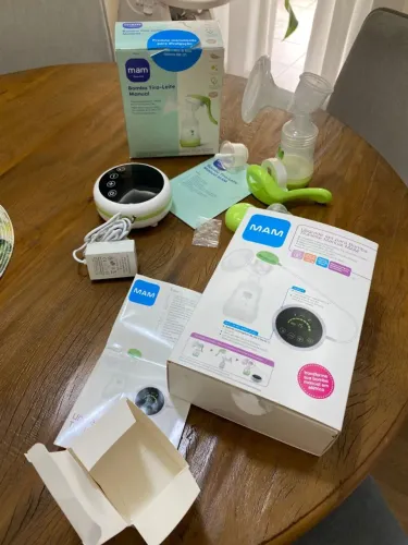 Bomba Tira Leite Mam 2 em 1 Unitária Elétrica e Manual