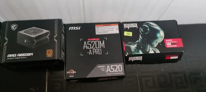 KIT PC GAMER - RX 580 8GB + MSI A520M-A PRO + FONTE MSI 650W 80 PLUS BRONZE