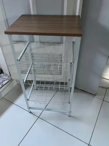 Fruteira de chão cozinha Multiuso 3 Cestos