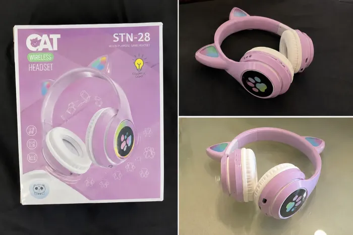 FONE DE OUVIDO HEADSET GATINHO SEM FIO (Wireless) - STN-28 | Novo na caixa
