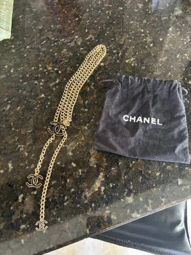Cinto Chanel Triple Chain Dourado - 3 logos CC - Original