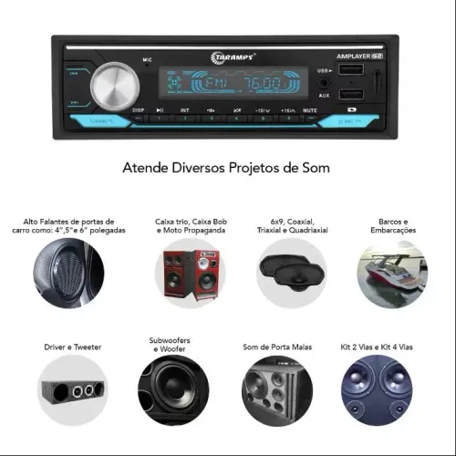 Rádio Taramps amplificado
