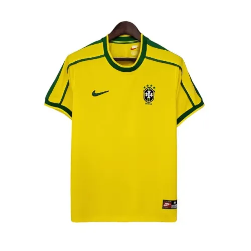 Camisa Retro Brasil 1998 Ronaldo 9 Amarela - Nova - M ao GG