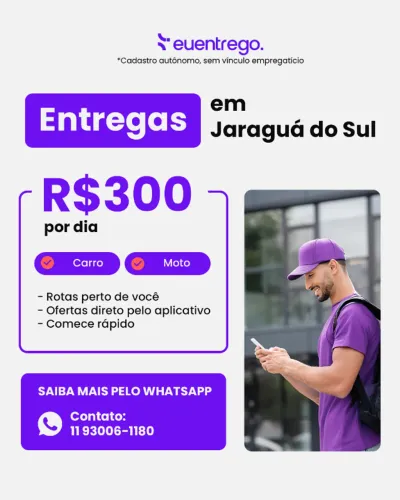 Buscamos entregador com carro ou moto em Jaraguá do Sul