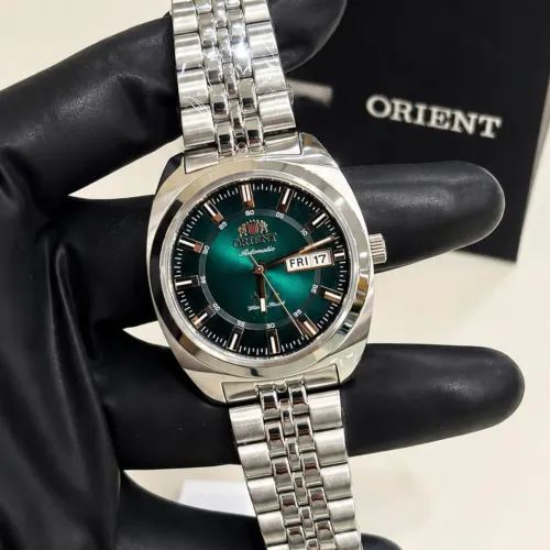 Relógio orient 3 estrelas heritage verde automático