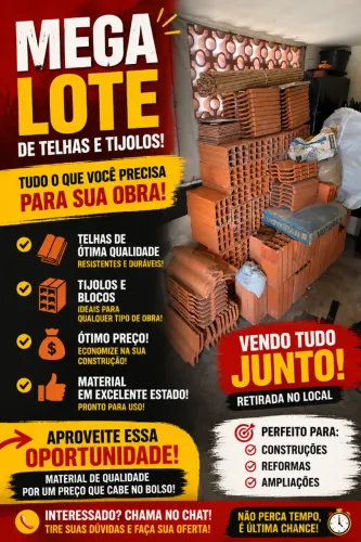 TIJOLOS E TELHAS PARA SUA OBRA!
