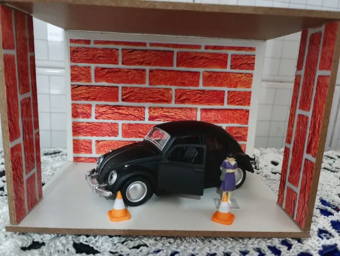 Diorama Loja de carro miniatura 1:43 MDF Decorado