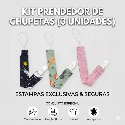 Prendedor de Chupeta Higiênico Confortável