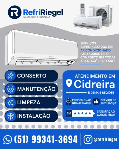 AR CONDICIONADO - INSTALAÇÃO, LIMPEZA, CONSERTO - CIDREIRA - LITORAL GAÚCHO