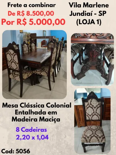 Madeira Clássica Colonial Entalhada em Madeira maciça 
