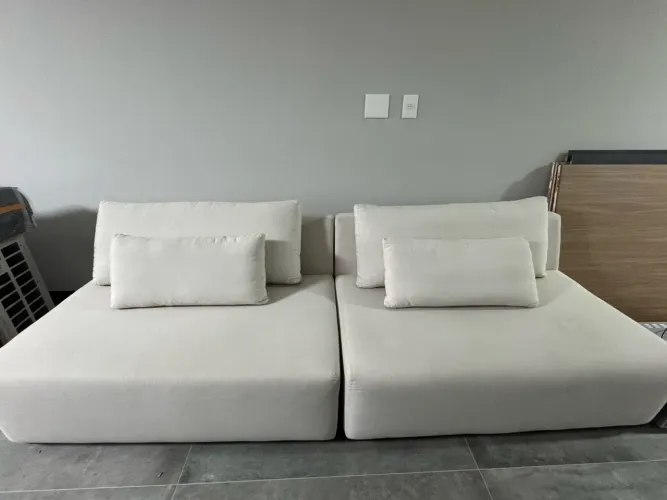 Sofá Modular Off White 2 Módulos - 3 metros 