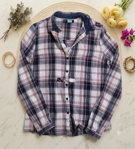 Camisa Xadrez Feminina Manga Longa
