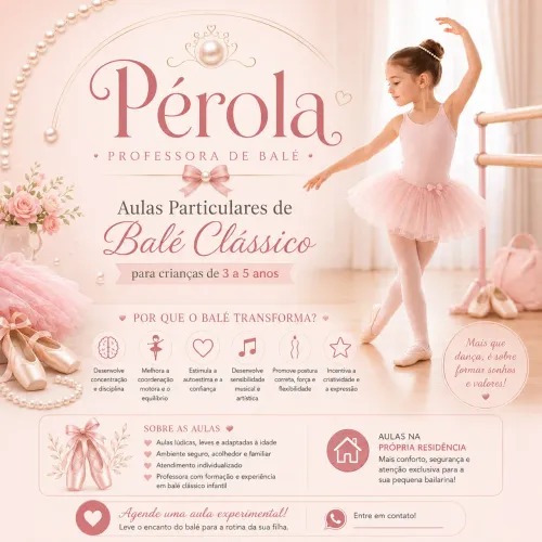 Aula Particular de Balé Clássico Infantil (3 a 5 anos) | Atendimento em Domicílio