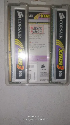 Memória RAM ddr3 xms, 2 pentes de 4GB