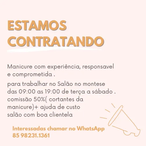 Vaga para manicure