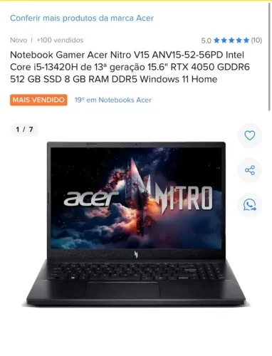 Notebook  gamer LACRADA SELADA NOVA