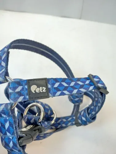 Conjunto Peitoral + Guia Petz Azul - Tam. M