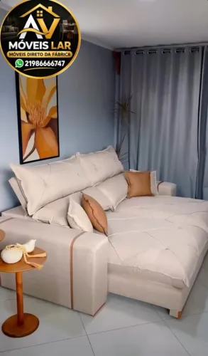 Sofá retrátil e reclinável 2.50M molas ensacadas espuma d33