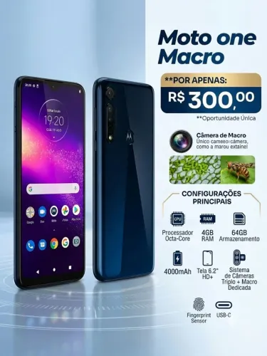Moto One Macro R$300,00