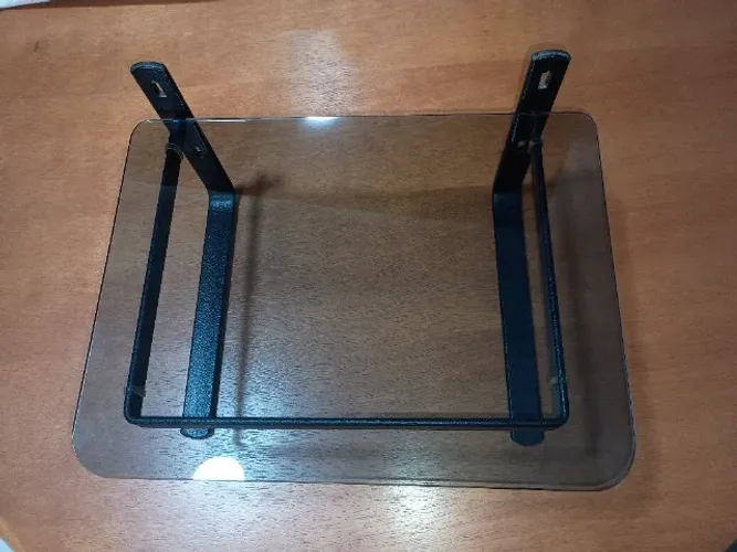 Suporte para monitor com tampo de vidro fumê
