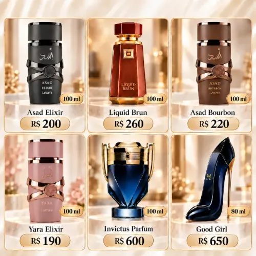 Perfume Árabe e Perfume Importado - Asad Lattafa / Good Girl / Paco Rabanne invictus